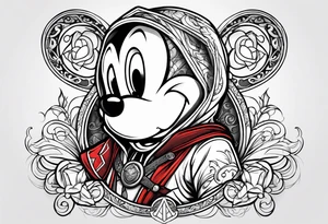 assassins creed mickey mouse tattoo idea