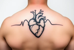 Heart beat with dob and dod tattoo idea