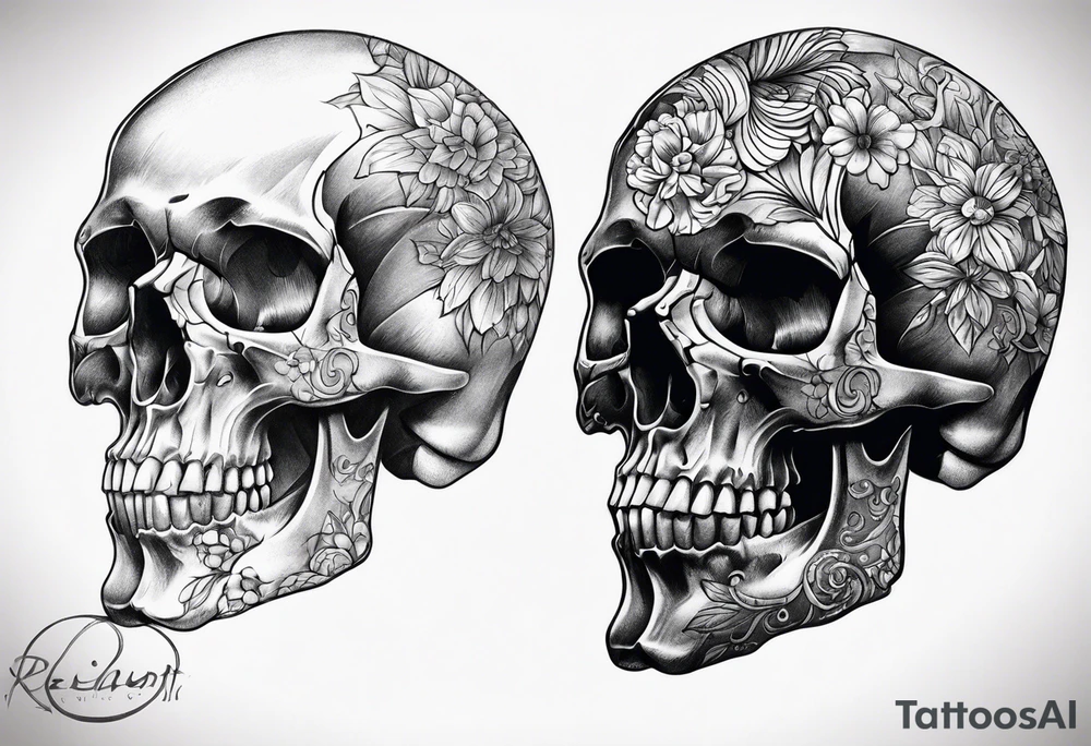 skull on arm tattoo idea