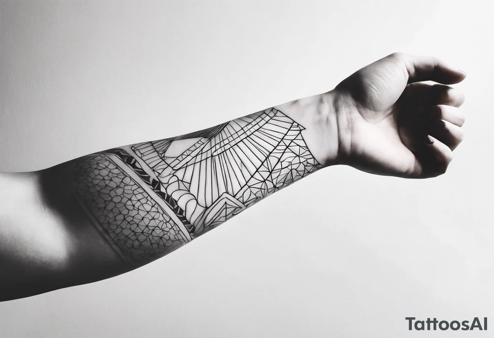 thin tattoo that wraps around arm and forearm tattoo idea
