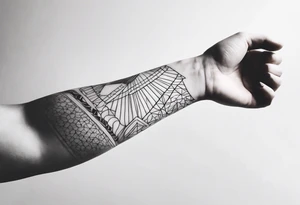 thin tattoo that wraps around arm and forearm tattoo idea