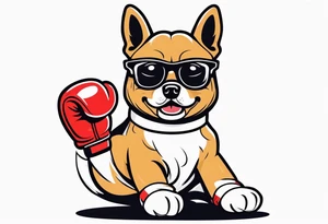 Cute Dog with boxing gloves, boxing coach tattoo idea