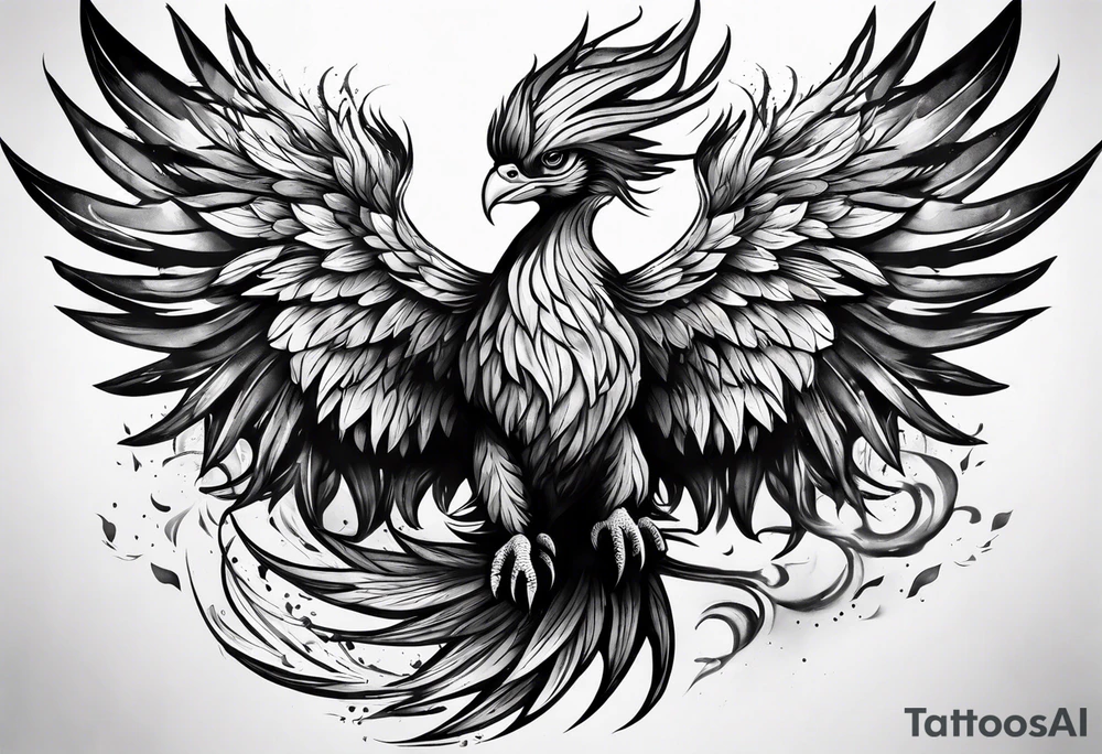 little phoenix rising from the ashes tattoo idea