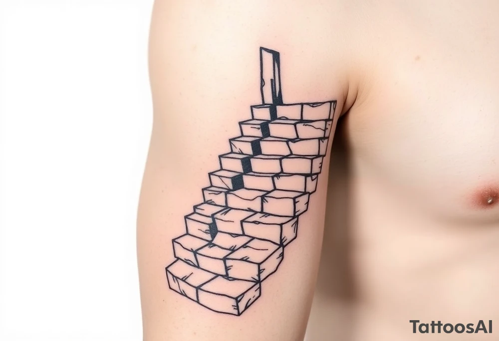 a fractured staircase tattoo idea