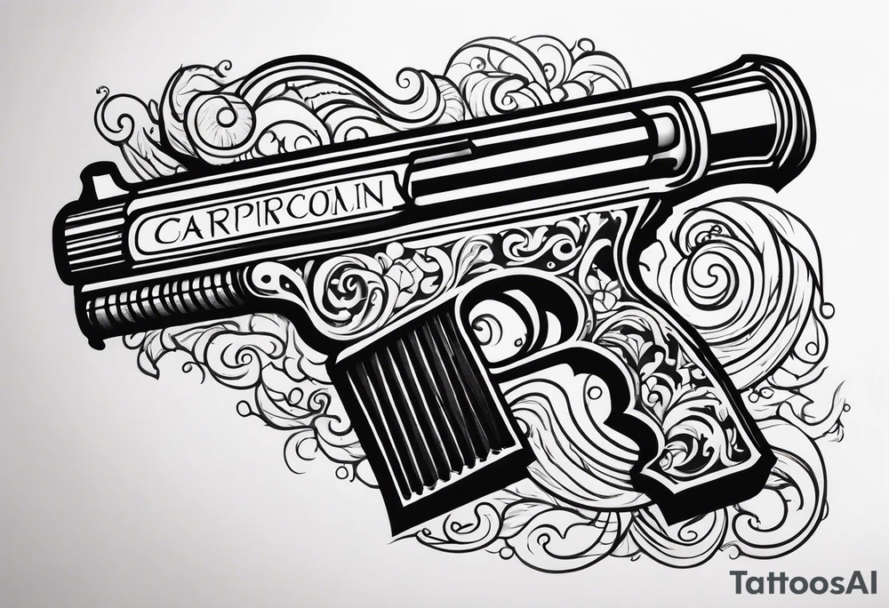 capricorn with a shotgun tattoo idea
