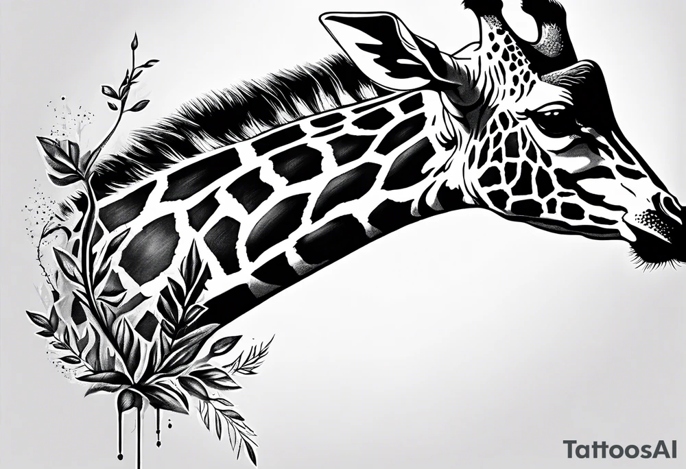 full height giraffe tattoo idea