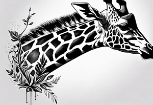 full height giraffe tattoo idea