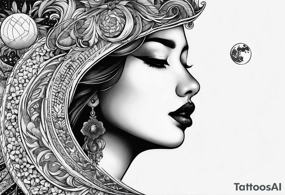 Moon by itself tattoo idea