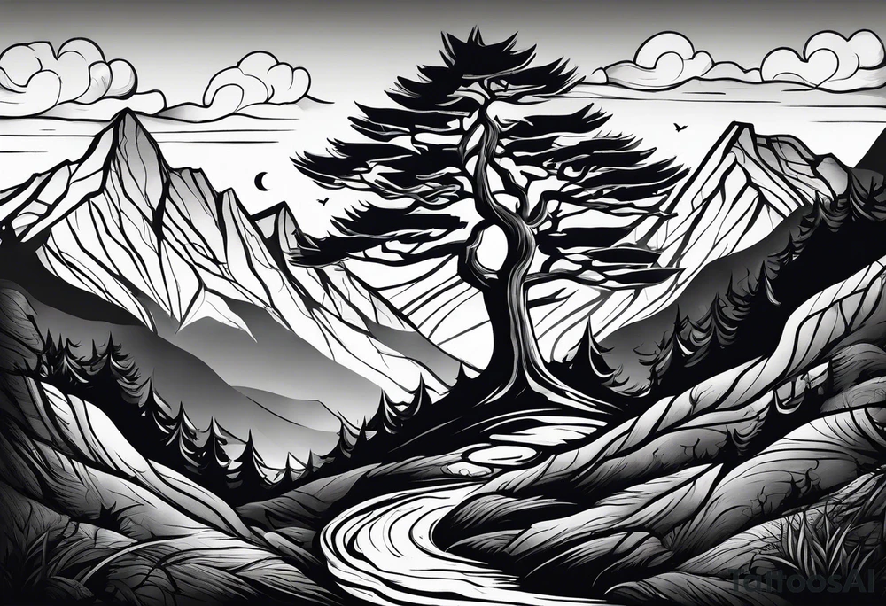 Trees
Mountains tattoo idea