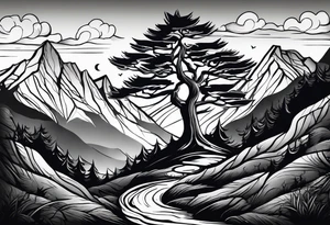 Trees
Mountains tattoo idea