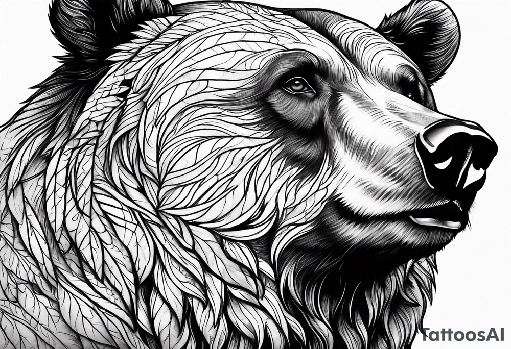 Powerful bear tattoo idea
