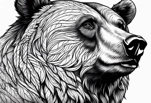 Powerful bear tattoo idea