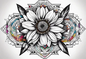 Indian blanket flower arrows tattoo idea