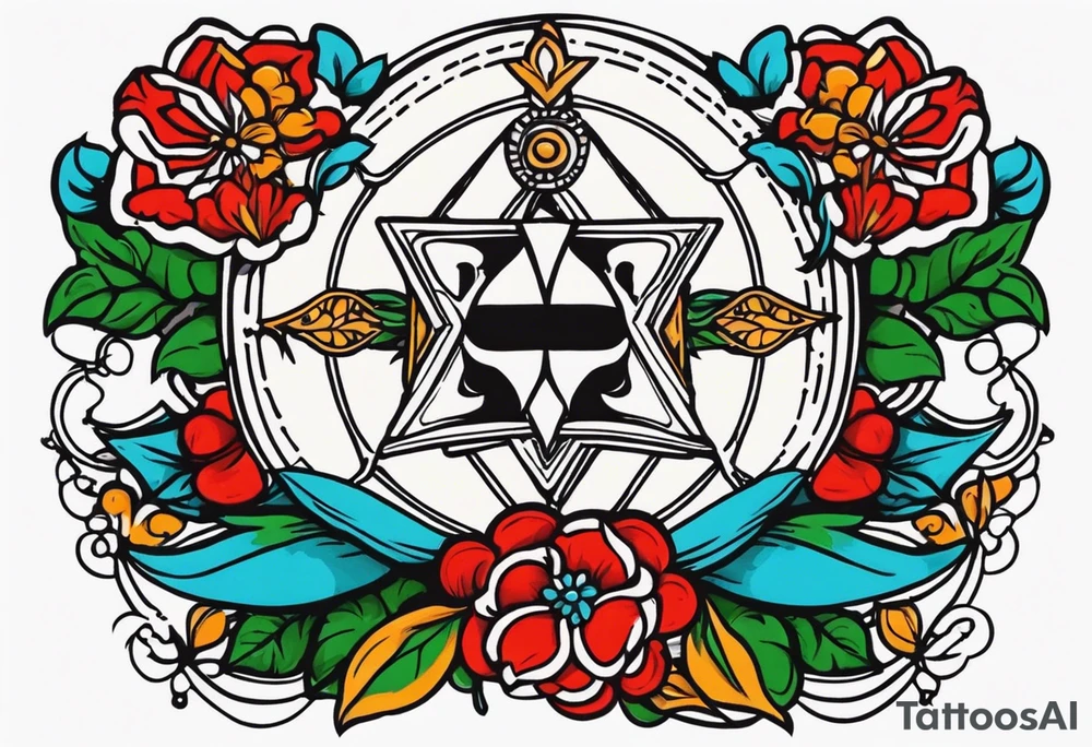 bless you and keep you
old school vintage simple traditional design 

bold color simple tattoo idea