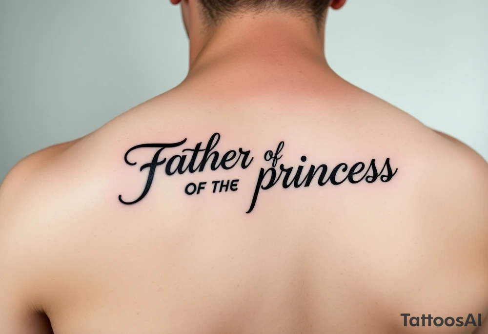 Father of the princess text down the back of arm tattoo idea