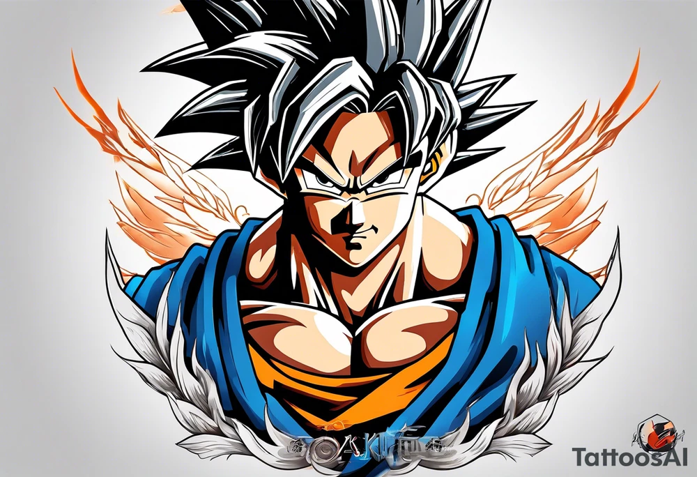 Tattoo on arm with goku with wings tattoo idea