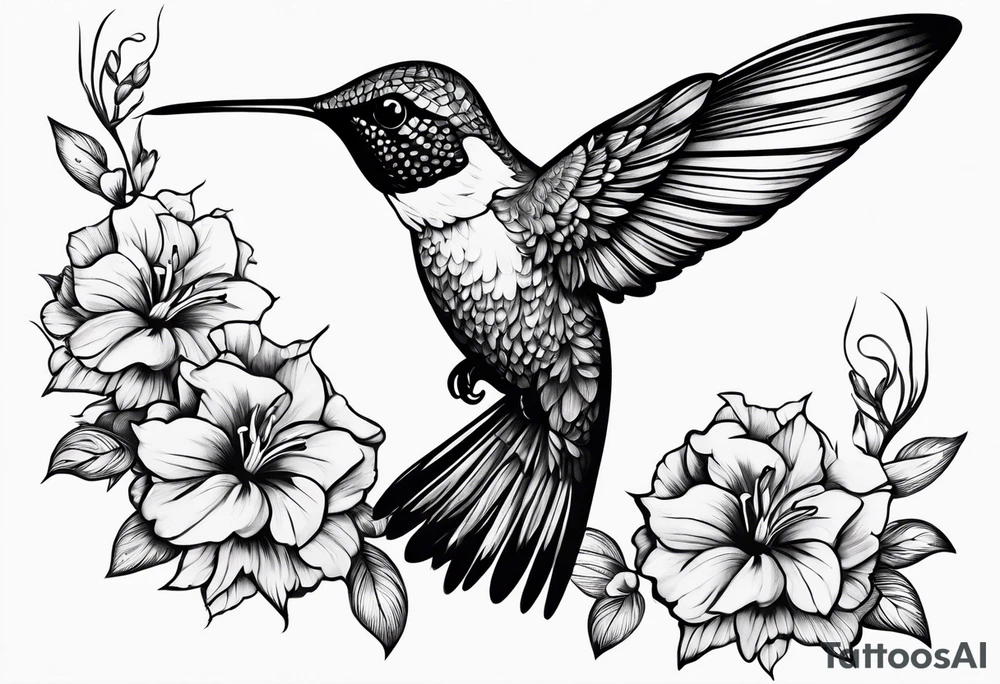 hummingbird tattoo idea