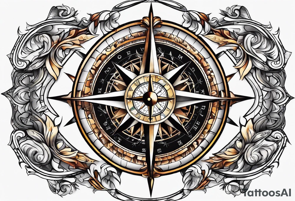compass chest tattoo tattoo idea