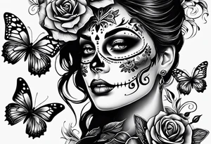 butterfly more with day of the dead tattoo idea