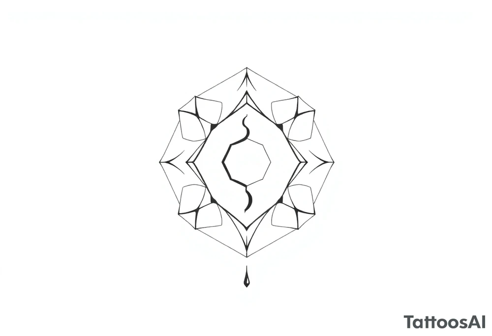 End falling apart hexagonal geometric pattern tattoo idea