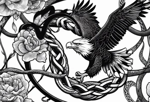 an eagle being trapped by a snake tattoo idea