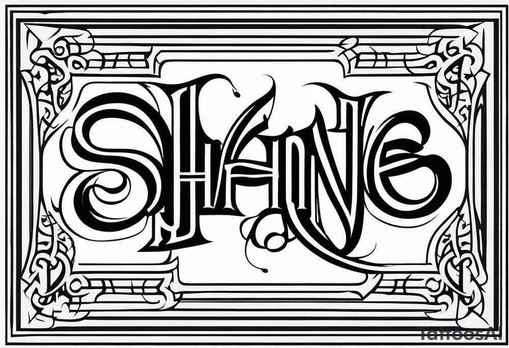 Shanes and brandy written as a Ambigram tattoo idea