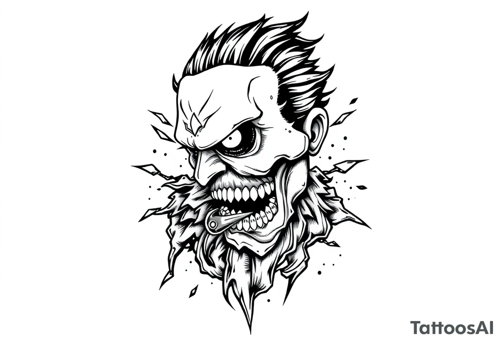 action beats anxiety with a cool desing tattoo idea
