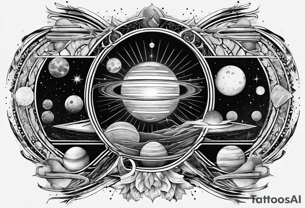solar system spine tattoo idea