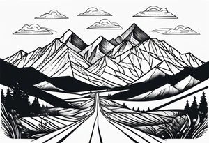 Long road to the mountains tattoo idea