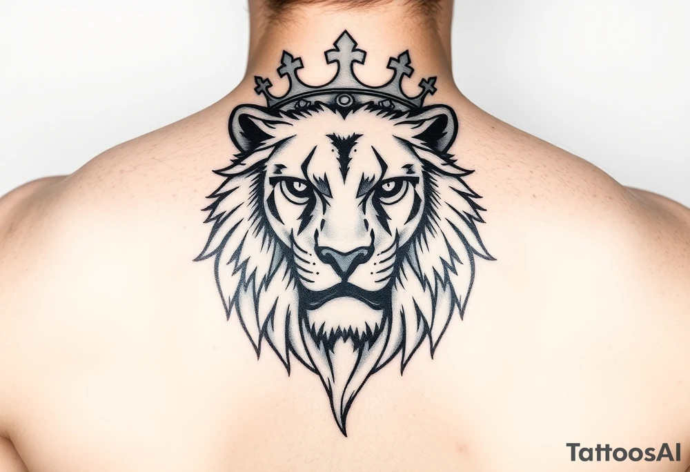 Lion wearing a crown tattoo idea