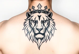 Lion wearing a crown tattoo idea