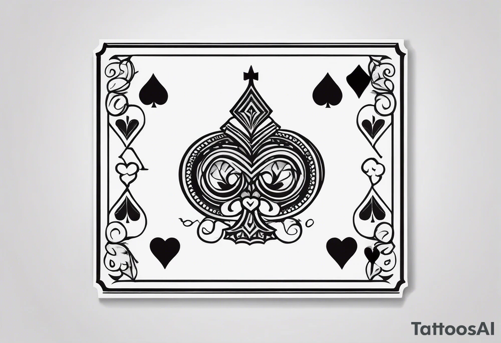 Only  Two cards, king of hearts with the K in the middle of the card and hearts in the corners and the Ace of spades behind it with the A in the corner peeking from behind the king of hearts card tattoo idea