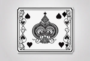 Only  Two cards, king of hearts with the K in the middle of the card and hearts in the corners and the Ace of spades behind it with the A in the corner peeking from behind the king of hearts card tattoo idea