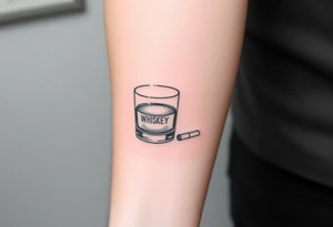 Shot of whiskey and a cigarette tattoo idea