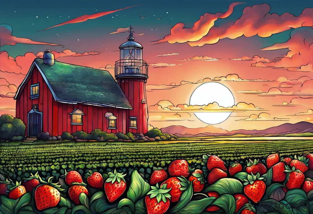 Tattoo of my hometown of Oxnard, CA
Tattoo must have strawberry fields meeting with ocean
Tattoo must have Oxnard coordinates
34.2236192,-119.1310264
Add in the sun on top of the fields/ocean tattoo idea