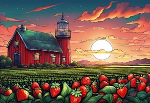 Tattoo of my hometown of Oxnard, CA
Tattoo must have strawberry fields meeting with ocean
Tattoo must have Oxnard coordinates
34.2236192,-119.1310264
Add in the sun on top of the fields/ocean tattoo idea