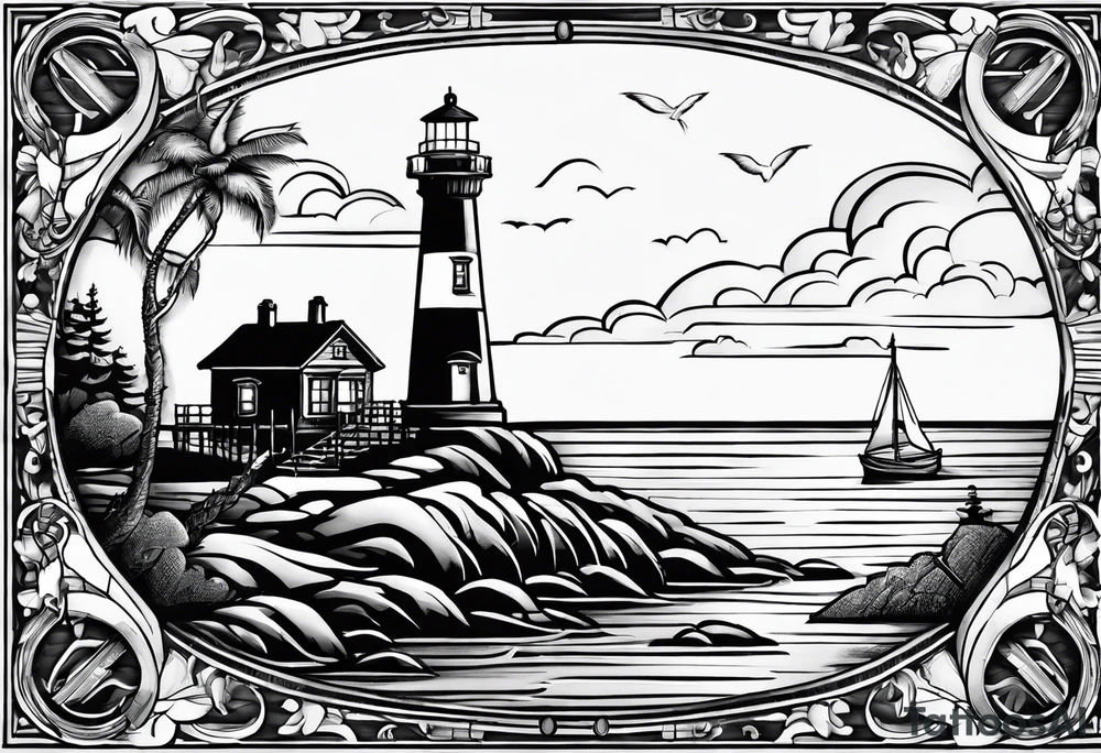 Lighthouse and anchor that says "my beacon, my anchor" tattoo idea