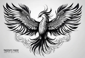 phoenix, 
chinese,
realistic, 
long tail,
elegant,
wings closed
long neck,
long feathers,
in flight,
graceful, tattoo idea