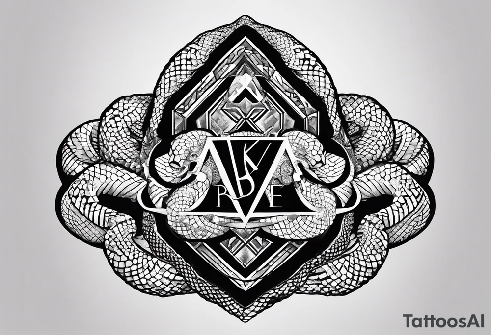 Kobe Bryant logo made with geometrical snake scales tattoo idea