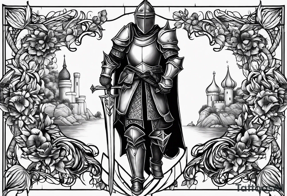 two knights in love tattoo idea