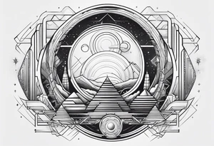 Futuristic line tattoo idea