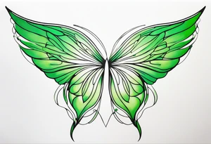 Green fairy wing tattoo idea