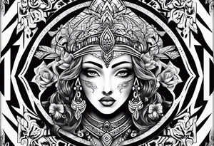 A thigh tattoo, symbol of strength, battle and motherhood. tattoo idea