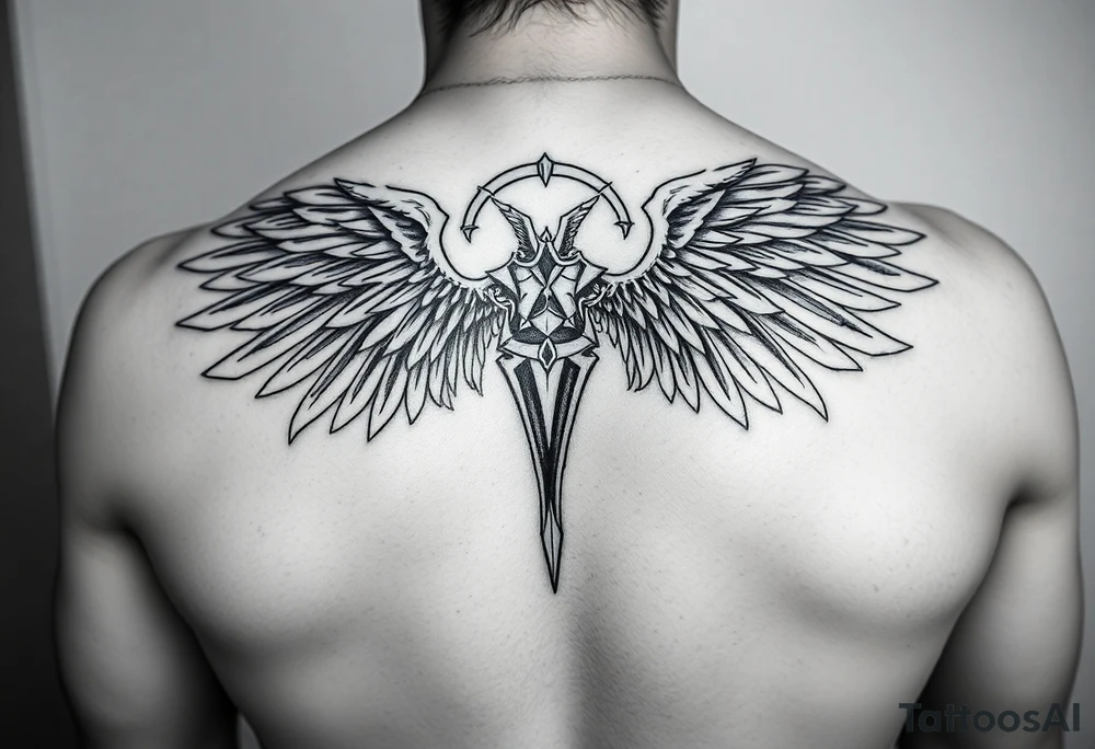 ArchAngel Protection tattoo stencil for women tattoo idea