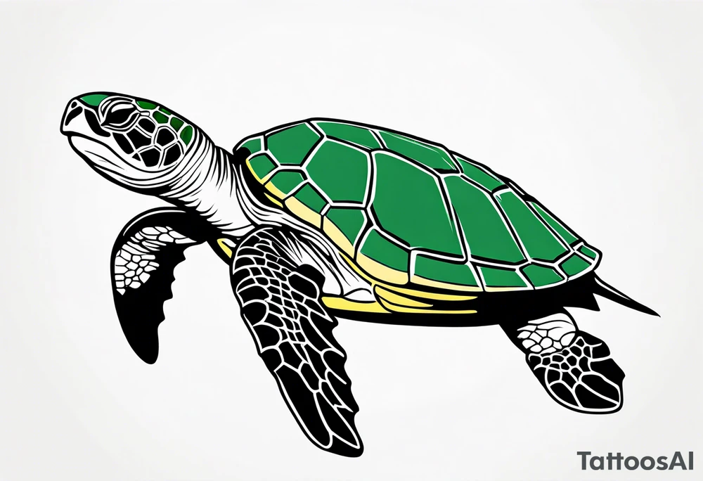 green sea turtle tattoo idea