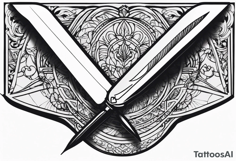 envelope with wax stamp with letter opener on top tattoo idea