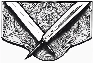 envelope with wax stamp with letter opener on top tattoo idea