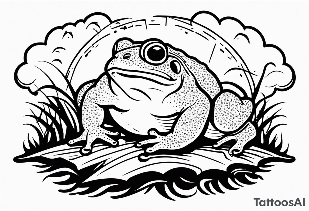 A toad in a thunderstorm tattoo idea