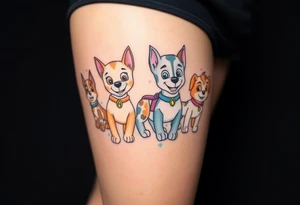 full squad of paw patrol tattoo idea