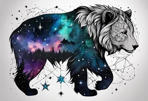 Ursa Major and Leo Minor constellations tattoo idea